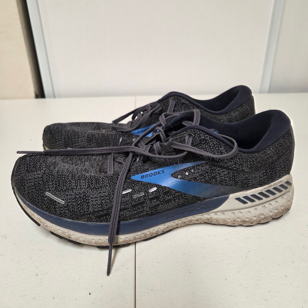Brooks Adrenaline GTS 21 Mens Running Shoes Black Blue Grey 1103491D402 Size 10